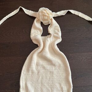 Peppermayo Ivory Crochet Mini Dress
